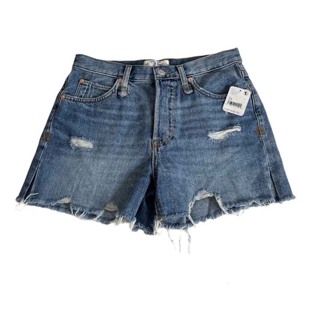 WE THE FREE Makai Cutoff Short in Shout & Twist Distressed Jean Size 25 NEW NWT